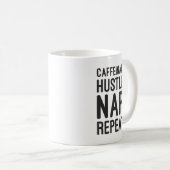 Caffeinate Hustle Nickerchen Repeat - Funny Motivi Kaffeetasse (VorderseiteRechts)