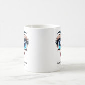 Caffeinated & Crushing It Fabulous Eyes Funny Face Kaffeetasse (Mittel)