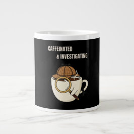 Caffeinated & Investigating | Cozy Mystery Coffee Jumbo-Tasse