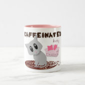 caffeinated Miezekatze Zweifarbige Tasse (Mittel)