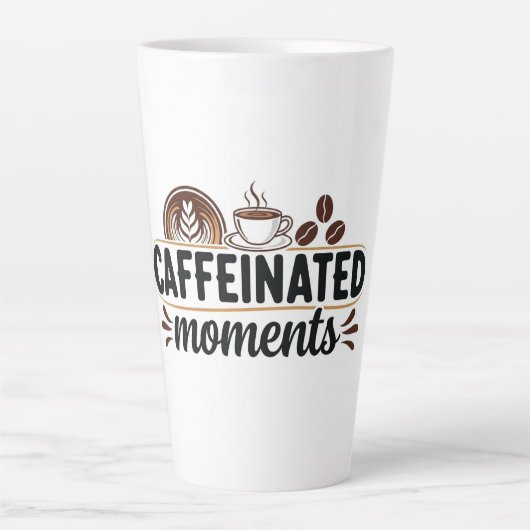 Caffeinated Moments - Coffee Lover Design Milchtasse (Vorderseite)