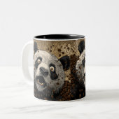 Caffeinated Panda Zweifarbige Tasse (Vorderseite Links)
