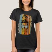 Caffeinated Skeleton Skull Messy Bun Coffee Mom T-Shirt (Vorderseite)