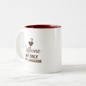 Caffeine Addict Minimalistic Design Coffee Mug Zweifarbige Tasse (Vorderseite Links)