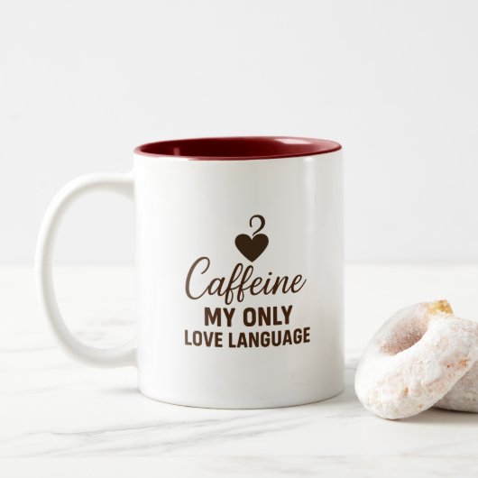Caffeine Addict Minimalistic Design Coffee Mug Zweifarbige Tasse (Mit Donut)