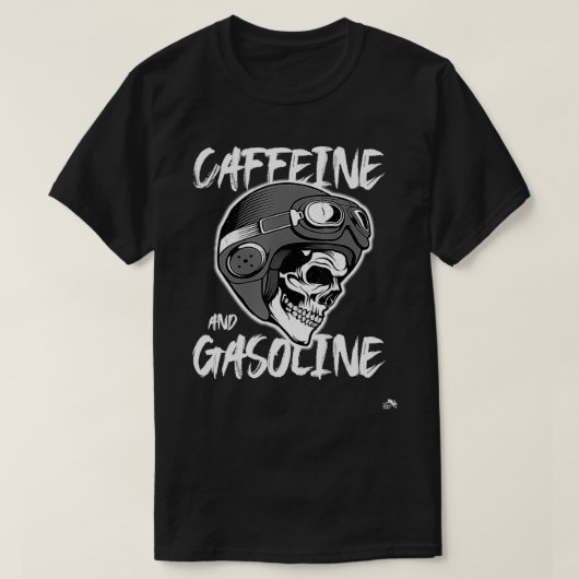 Caffeine and Gasoline - Skull Helmet - Racing T-Shirt (Design vorne)