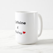 Caffeine and kindness coffee lover kaffeetasse (VorderseiteRechts)