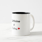 Caffeine and kindness coffee lover zweifarbige tasse (VorderseiteRechts)