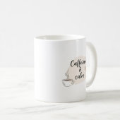 Caffeine & Calm Mug – Cozy Minimalist Quote Design Kaffeetasse (VorderseiteRechts)