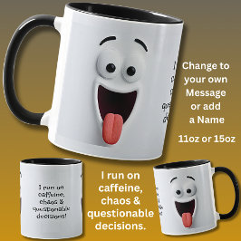 Caffeine Chaos, Add Name Message, Expressive Face Tasse
