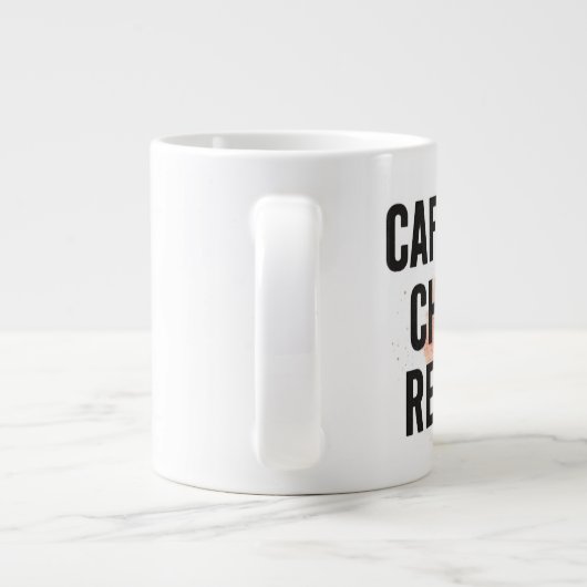 Caffeine. Chaos. Repeat. – Neon Cyberpunk Coffee M Jumbo-Tasse (Rückseite)