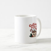 Caffeine & Cheer Mug | Funny Christmas Coffee Gift Kaffeetasse (VorderseiteRechts)