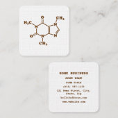 Caffeine Coffee Molecular Chemical Formula Quadratische Visitenkarte (Vorne/Hinten)