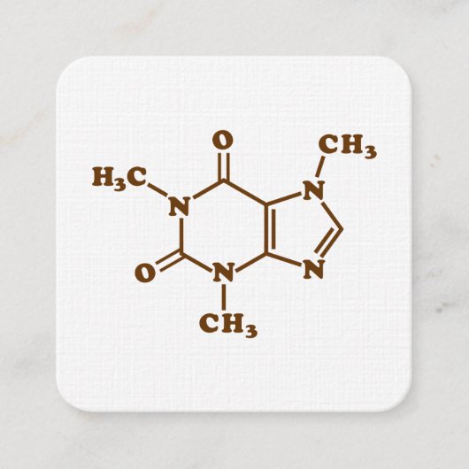 Caffeine Coffee Molecular Chemical Formula Quadratische Visitenkarte (Vorderseite)