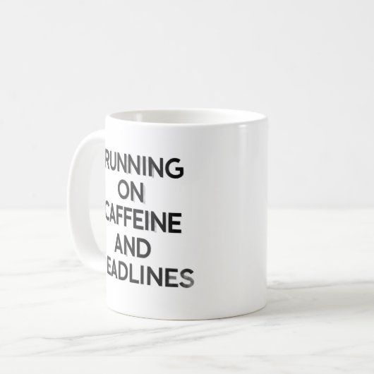 Caffeine & Deadlines Hustle Mug Kaffeetasse (Vorderseite Links)