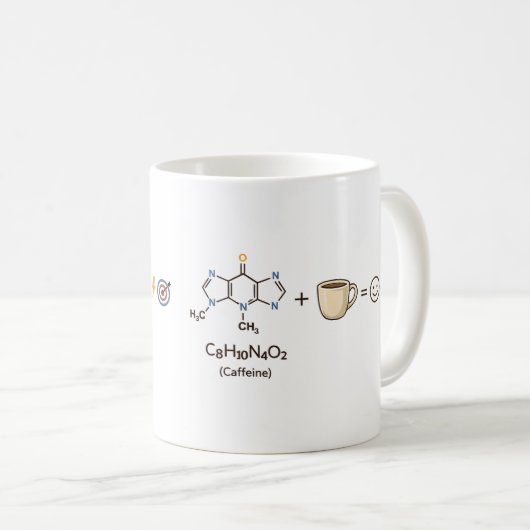 Caffeine Equation–Coffee Powers You Funny Science  Kaffeetasse (VorderseiteRechts)