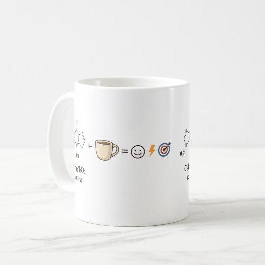 Caffeine Equation–Coffee Powers You Funny Science  Kaffeetasse (Vorderseite Links)