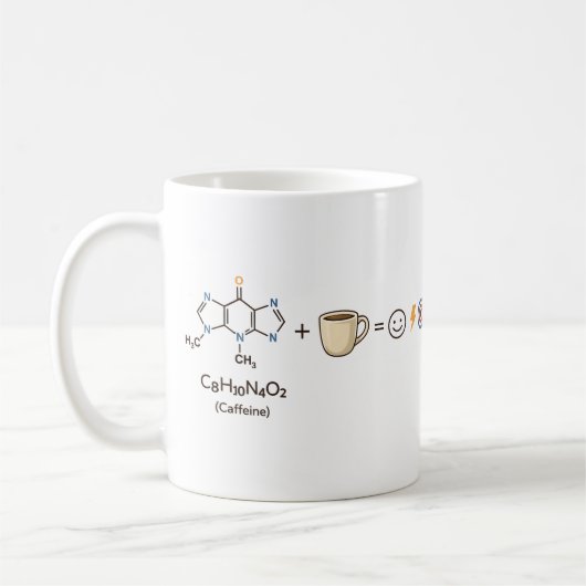 Caffeine Equation–Coffee Powers You Funny Science  Kaffeetasse (Links)
