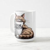 Caffeine First Coffee Mug for Cat & Coffee Lovers Kaffeetasse (Vorderseite Links)