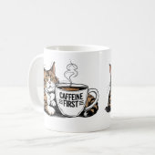 Caffeine First Coffee Mug for Grumpy Coffee Lovers Kaffeetasse (Vorderseite Links)