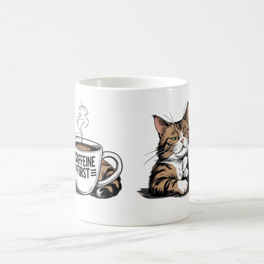 Caffeine First Coffee Mug for Grumpy Coffee Lovers Kaffeetasse (Mittel)