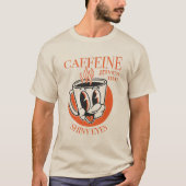 Caffeine Gives me Shiny Eyes novelty coffee shirt (Vorderseite)