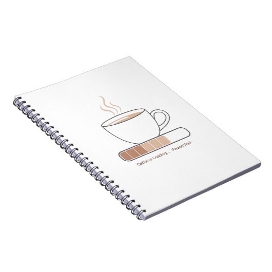 Caffeine Loading -Minimalist Funny Coffee Line Art Notizblock (Rechte Seite)