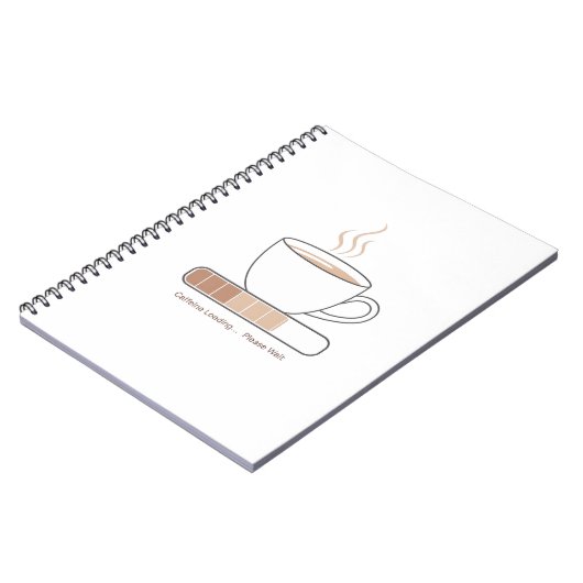 Caffeine Loading -Minimalist Funny Coffee Line Art Notizblock (Linke Seite)