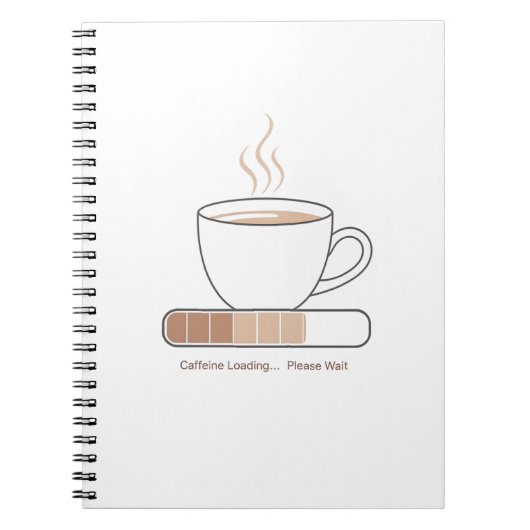 Caffeine Loading -Minimalist Funny Coffee Line Art Notizblock (Vorderseite)