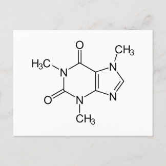 Caffeine Molecule Chemistry Coffee Atoms Postkarte