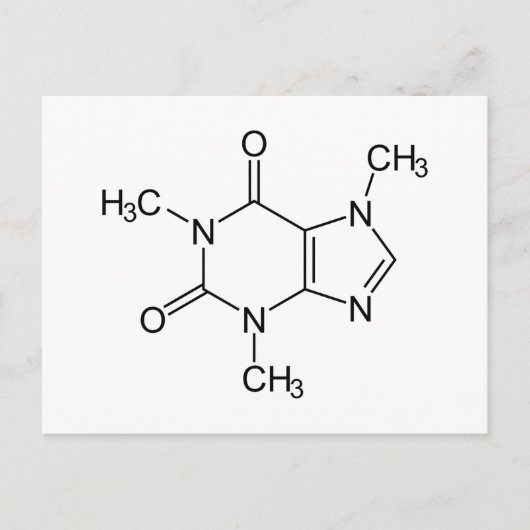 Caffeine Molecule Chemistry Coffee Atoms Postkarte (Vorderseite)