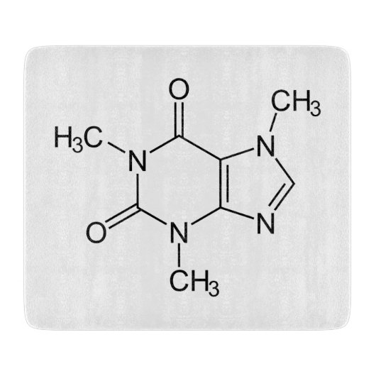 Caffeine Molecule Chemistry Coffee Atoms Schneidebrett (Vorderseite)