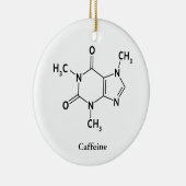 Caffeine Molecule Chemistry Cute Coffee Lovers Keramikornament (Rechts)