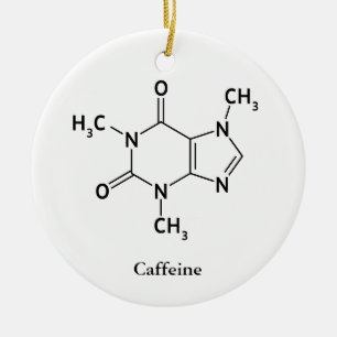 Caffeine Molecule Chemistry Cute Coffee Lovers Keramikornament