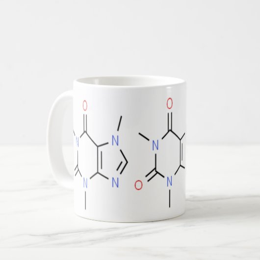 "Caffeine Molecule Chemistry" Kaffeetasse (Vorderseite Links)