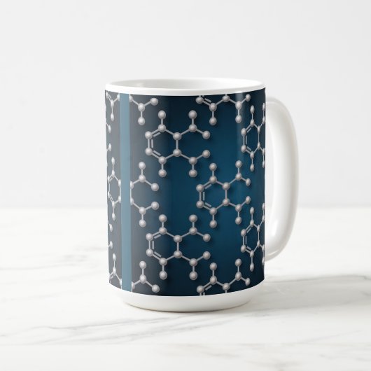 Caffeine Molecules Classic Coffee Mug Kaffeetasse (VorderseiteRechts)