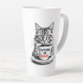 Caffeine Or Chaos Cat Coffee Lover Mug Milchtasse (Rechte Ecke)