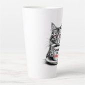 Caffeine Or Chaos Cat Coffee Lover Mug Milchtasse (Vorderseite)