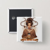 Caffeine Queen Button (Vorne & Hinten)