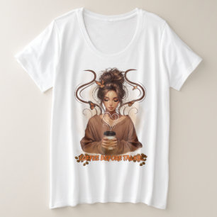 Caffeine Queen Große Größe T-Shirt