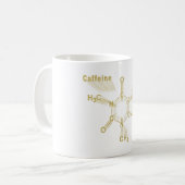 Caffeine Structural chemical formula gold Kaffeetasse (Vorderseite Links)