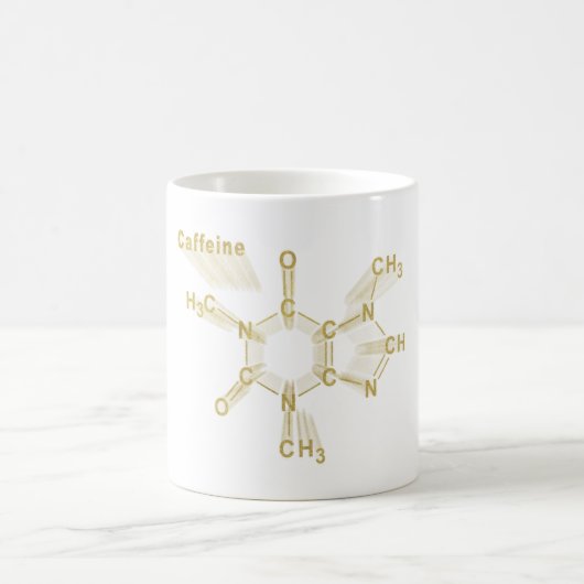 Caffeine Structural chemical formula gold Kaffeetasse (Mittel)