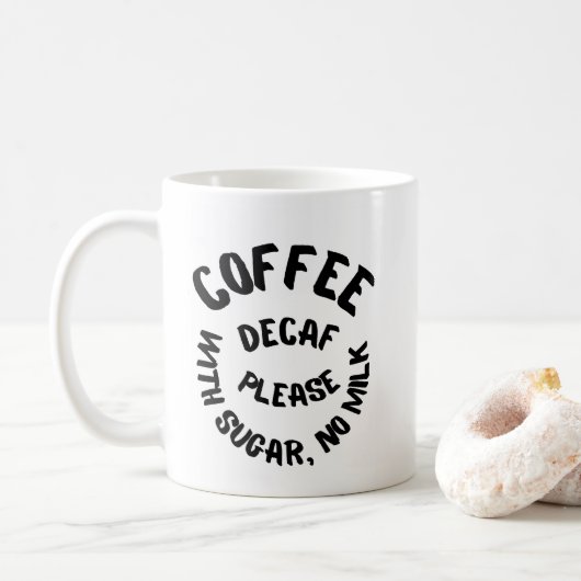 caffeinevrije koffie, met suiker, zonder melk kaffeetasse (Mit Donut)