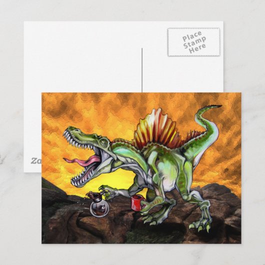 Caffeinosaurus Postkarte (Vorne/Hinten)