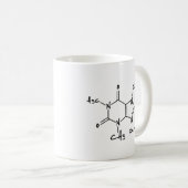Caffiene Molekül (chemische Struktur) Kaffeetasse (VorderseiteRechts)