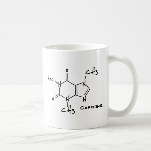 Caffiene Molekül (chemische Struktur) Kaffeetasse (Rechts)