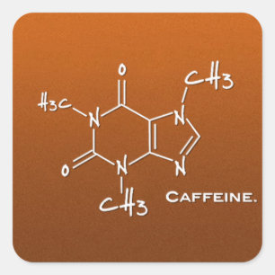 Caffiene Molekül (chemische Struktur) Quadratischer Aufkleber