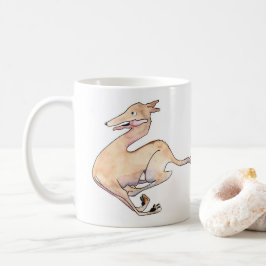 Caffiene Tritt-Windhund-Illustrations-Tasse Kaffeetasse