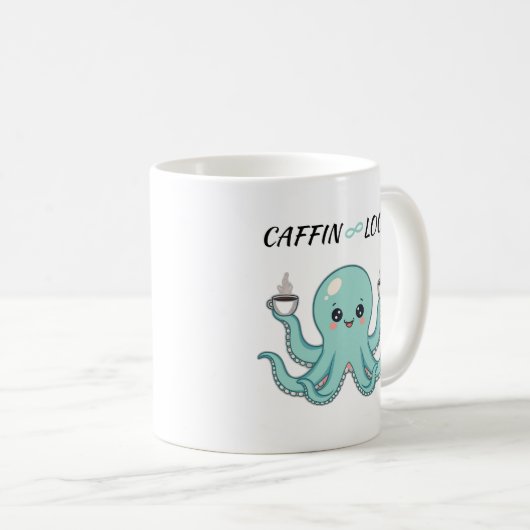 Caffin Loop Kawaii Coffee Mug - Octopus Cute Kaffeetasse (VorderseiteRechts)