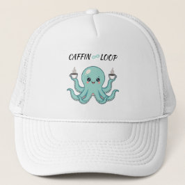 Caffin Loop Kawaii Hat - Cute Octopus Coffee Truckerkappe